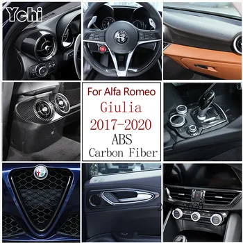 ABS, Fibra de Carbon Pentru Alfa Romeo Giulia 2017-2020 Mașină de Viteze Panou de Control Central Instrument Panou Decorativ Autocolant Accesorii