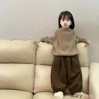Băieți Fete Retro Moda Guler Pulover De Toamna Iarna Îngroșat Confortabil Coreea Style Moda Tricotaje