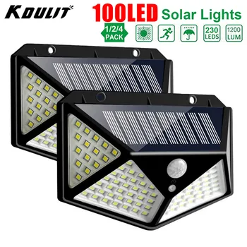 100 Solare LED Lumini de Perete rezistent la apă în aer liber Solare Lampă fără Fir, Alimentat cu energie Solară a Soarelui Lumină pe Stradă pentru Decor Gradina Lampa