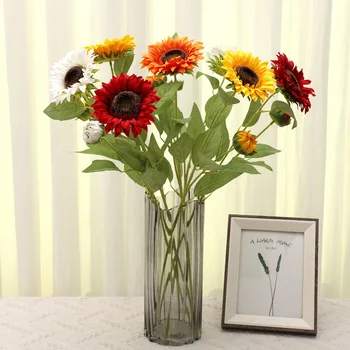 Flori artificiale de Mătase de Floarea-soarelui Fals Floarea-soarelui Pentru Acasă Aranjament de Flori DIY Ghirlanda de a Face Petrecerea de Nunta Decor