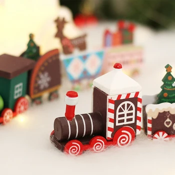 Crăciun Din Lemn De Tren Festiv Ornament Așa Cum Se Arată Lemn 19.5X2.8X4.8Cm Mos craciun-om de Zapada Acasa Cadou de Crăciun Decor
