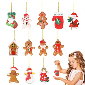 Mici Ornamente de Crăciun, Pom de Craciun Mini Pandantiv 12 BUC Hangable Tema de Craciun Decoratiuni Pentru Petrecerea de Perete Camera de zi