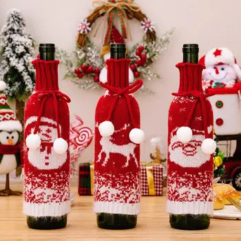 De Craciun Pentru Sticla De Vin Acoperi Crăciun Fericit Decoratiuni Pentru Casa De Crăciun Ornament Crăciun Masa Decor De Masă De Anul Nou 2024 Navidad Cadou