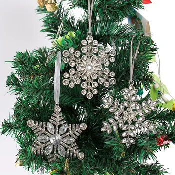 Noi Decorare Pom De Crăciun De Crăciun Fulg De Zăpadă Metalice Pandantiv Creative Noi Stras Ornamente De Crăciun Fulg De Nea