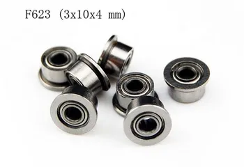 (10 BUC) (3x10x4 mm) (Flanșă) Metal Ecranat Rulment F623ZZ