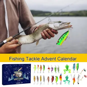 Advent Calendar Pescuit Cutie de Viteze Surpriză de Crăciun Momeli de Pescuit a Stabilit cel Mai bun Cadou de Crăciun Pentru Pasionat de Pescuit Lures Set E9V0