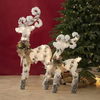 Romanul Pomul de Craciun Ornament Element de Animale cu Lumina Cerb de Crăciun de Decorare Stralucitoare Pom de Crăciun Cerb Ornament