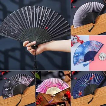 Ventilator de mână 2 buc Chic Ciucure Decor Rafinat Stil Chinezesc Dans Clasic Fan Costum Accesorii