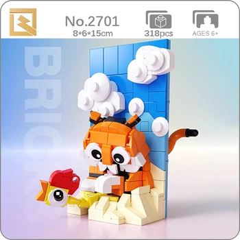 QZL 2701 Noul An Lumea Animalelor Tiger Pui Cina Nor de Companie Papusa Model DIY Mini Blocuri Caramizi de constructie de Jucarie Pentru Copii Fără Cutie