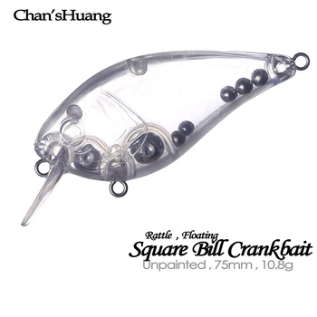 Chan'sHuang 10BUC Nevopsite Gol Momeala 7.5 cm 10,8 g Sunatoare Plutitoare Pătrat Bill Crankbait Manual DIY Artificiale de Pescuit Nada