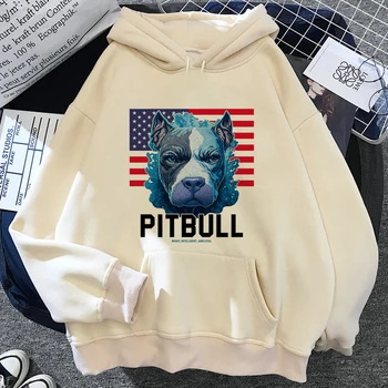 Pitbull hoodies femei 90 stil coreean Fleece graphic Hooded Shirt Capota de sex feminin Fleece trage