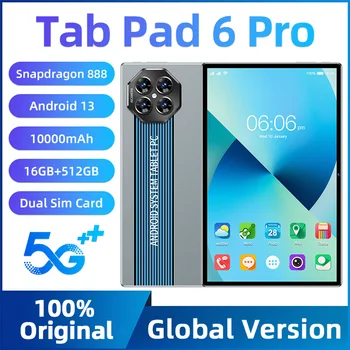2023 Originale Versiune Globală Pad 6 Pro Snapdragon 888 Tablete PC 16GB1024GB Android 13 Octa Core 11Inch HD 4K, Ecran 5G Wifi Tab