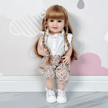 55 CM Corp Silicon Frământa Jucării Renăscut Costum de Urs Păpuși pentru Copii Nou-născutului Baby Doll Copii Pentru Cadoul Jucarie