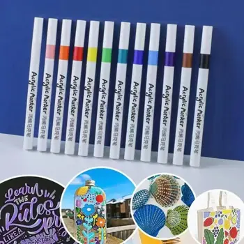 Quick-Uscare Vopsea pe bază de Acril Markeri Piatra Pictura 12-48 de Culoare Acuarela Pen Set Pictura Arta Consumabile DIY de Mână Trasă Graffiti