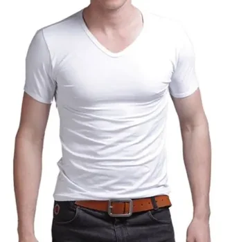 B3220 Gât Topuri Tricou Slim Fit Short Sleeve Culoare Solidă Tricou Casual