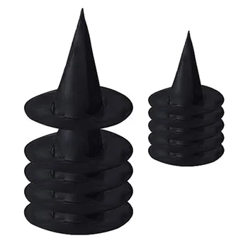 10 Bucăți de Halloween Costum Negru Palarie de Vrajitoare pentru Petrecerea de Halloween Decorare Accesorii Cosplay Pălărie de Vrăjitor Decor