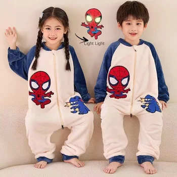 Copii de Iarna Plus Pijamale Copii Dinozaur Sleepwear Ține de Cald Kigurumi pentru Fete Baieti Flanel de Lână de Dormit Sac de Homewear