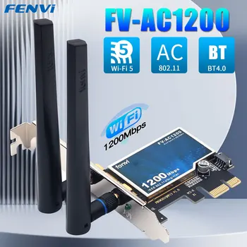 FENVI AC1200 PCI-E Adaptor Wireless placa de Retea Dual Band 2,4/5GHz 802.11 AC, Bluetooth 4.0 Desktop Laptop Windows 7/8/10/11