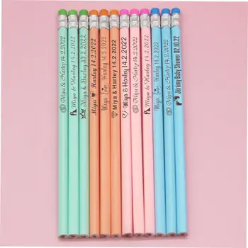 20/50/100 Personalizate Colorate Creioane din Lemn Personalizate Școală Decor Pix Cu Radiera Cadou de Nunta Favoruri Petrecere Copil de Dus 19CM