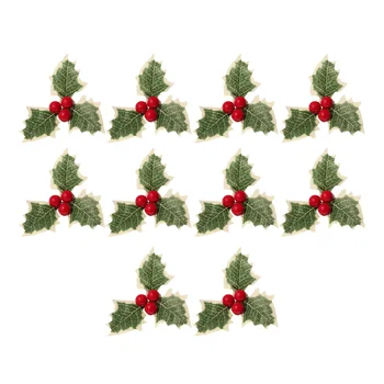 10/100buc Crăciun Artificial Boabe Verzi de Frunze de Planta Alege Costumul Frizură Accesorii de Decor pentru DIY Agățat de Ornament