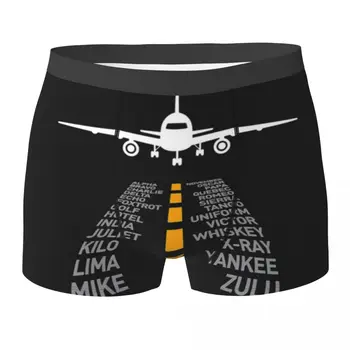 Chiloți Boxer Pilot de Avion Cadouri Pista Aeroportului Alfabetul Fonetic Avion Chilotei sex Masculin Lenjerie de corp pantaloni Scurti pentru Barbati Cadou