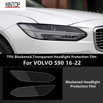 Pentru VOLVO S90 16-22 TPU Înnegrite,Transparent Faruri Folie de Protectie, Faruri de Protecție,Film Modificarea