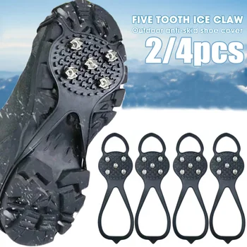 5 Dinți de Gheață de Prindere de Iarnă Anti-alunecare de Zăpadă Pene în aer liber, Alpinism, Drumeții Crampoane Pantofi Știfturi Portabile Piese