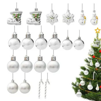 Ornamente Pentru Pomul De Craciun Fleac Set De 20 De Crăciun Pandantive Argint Mingea Ornamente Ușor De A Suspenda Ușor Ornamente Festive