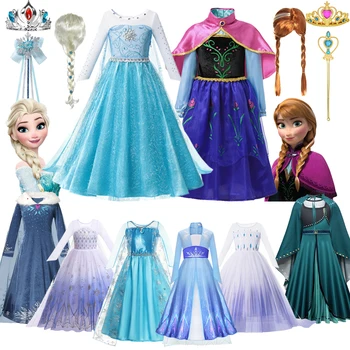 Disney Snow Queen Elsa Anna Printesa Fete Rochie Petrecere Rochie De Îmbrăcăminte Cosplay Copii Frozen Joc De Rol Carnaval De Ziua Costum