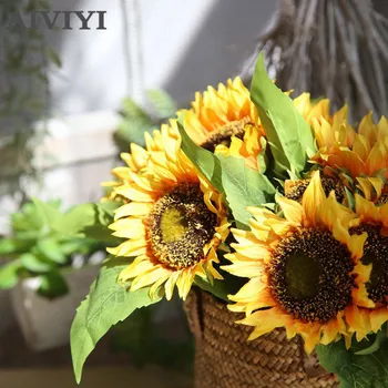 1 buchet de floarea-soarelui flori artificiale de mătase simulare DIY flori de nunta petrecere acasă decorare
