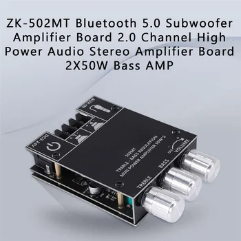 ZK-502MT Bluetooth 5.0 Subwoofer Amplificator de Bord 2.0 Canal de Mare Putere Audio Stereo Bord Amplificator 2X50W Bass AMP