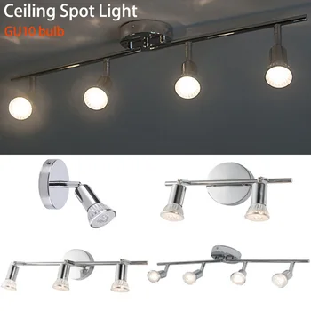 Reglabil LED Lumini Plafon pentru Bar Dormitor Decorare Bucătărie 1/2/3/4/ Capete GU10 Becuri LED Rotativ de Tavan Iluminat fața Locului