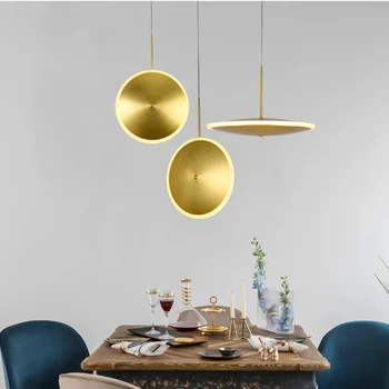 Chrona fel de mâncare de Suspendare a CONDUS Nordic light lux pandantiv de aur de lumină magazin simplu de artă restaurant metal de design liniar pandantiv lumina