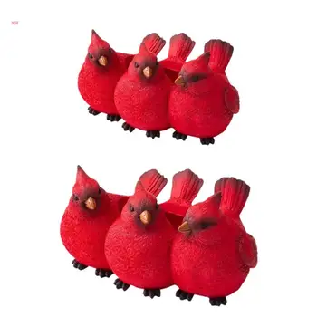 Desene animate Trei Păsări Mici Figurine Floare de Cactus Vas Rasina pentru Zână Grădină de Naștere Festivalul Cadou de Aniversare