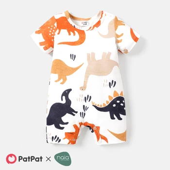 PatPat Naia™ Baby Boy Provideri de Dinozaur Scurtă de Imprimare mâneci Romper