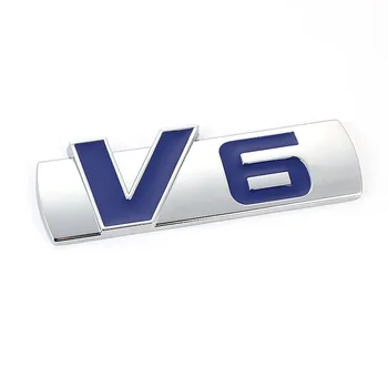 3D Masina V6 Logo-ul Autocolant Emblema Auto Insigna Decal pentru V6 Mercedes BMW Audi Ford Fiesta Mustang Ranger Nissan, Toyota, Honda Styling